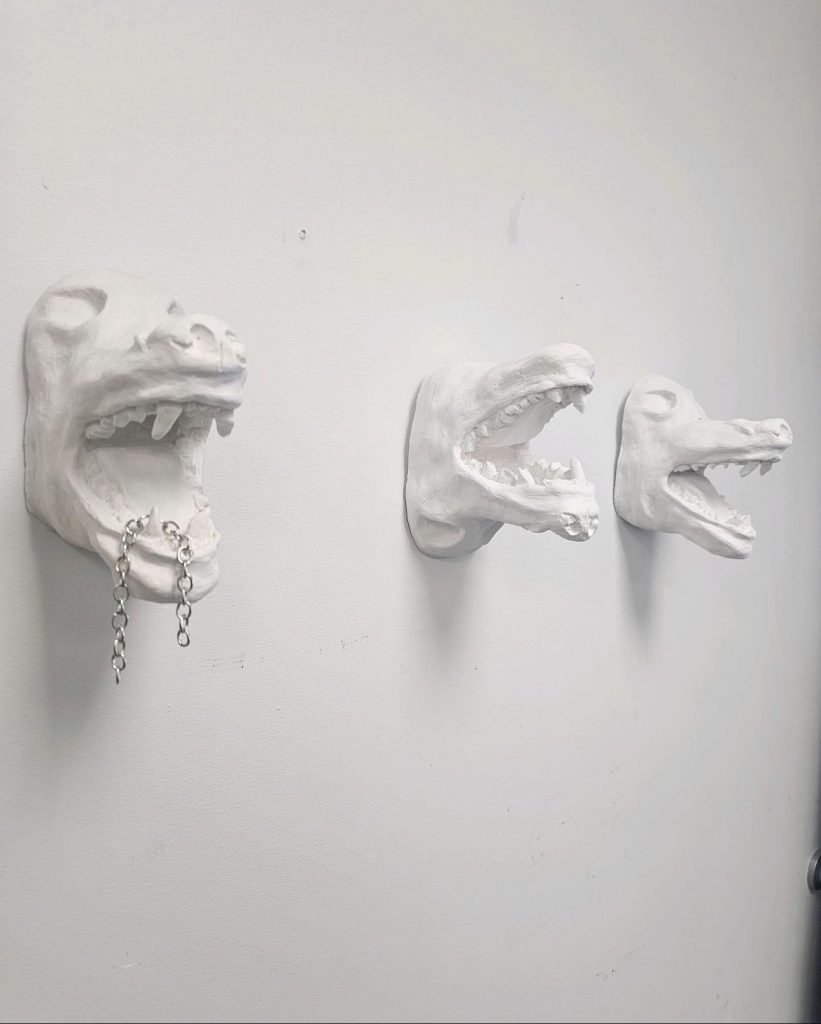 Plaster Casting, Sculpture 1, "Morgue Dogs" 2024
6" x 6.5" x 4.5"
