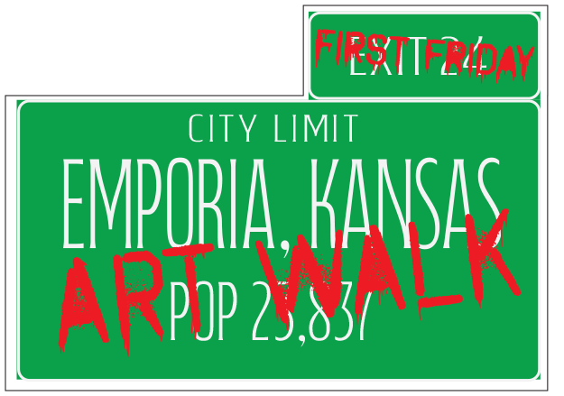 Emporia First Friday Art Walk Sticker Design 2024, Adobe Illustrator