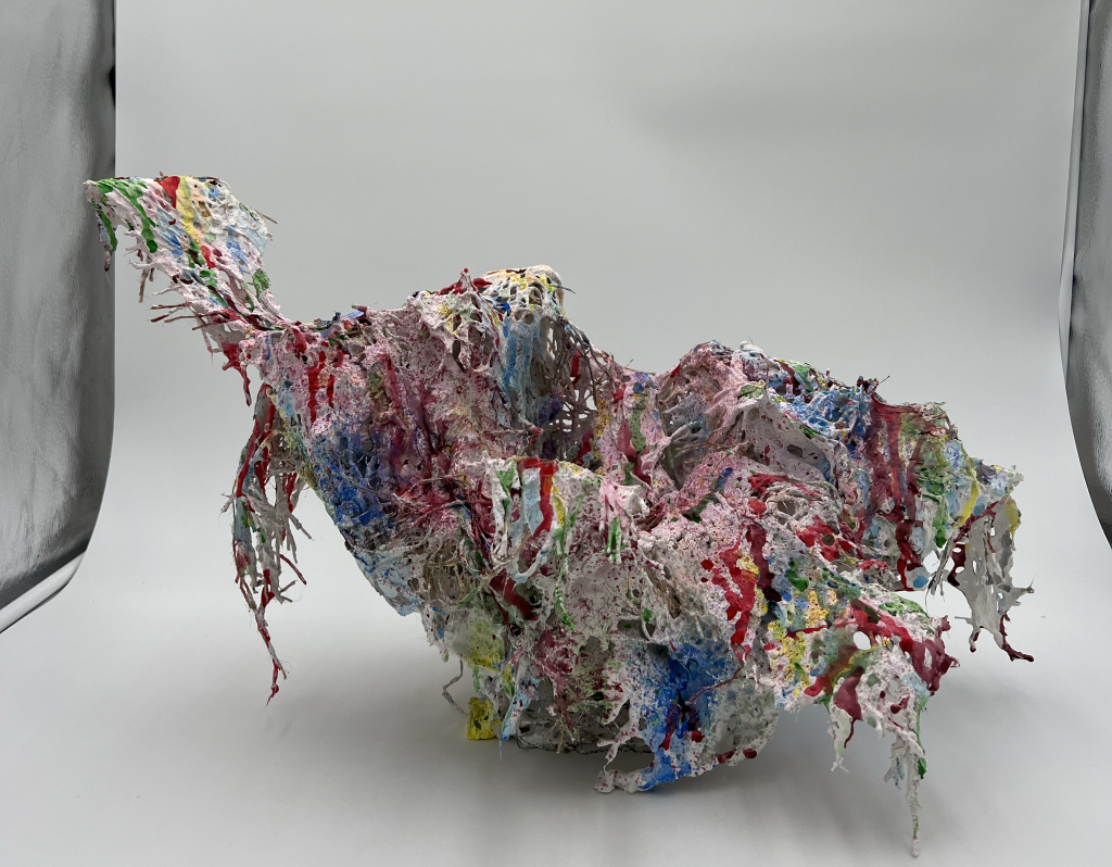 Plaster & Chickenwire, Word construction: 3-Dimensional Design - "Cacophony"  2024
12" x 23" x 7"

